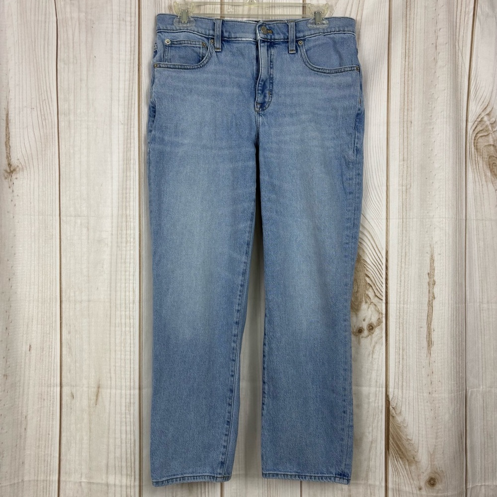 J Crew Cropped Jeans Slim Boyfriend Light Wash Hi Rise Ankle Capri Blue Size 28